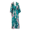 Peacock & Blossoms Long Kimono Robe