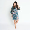 Peacock & Blossoms Short Kimono Robe