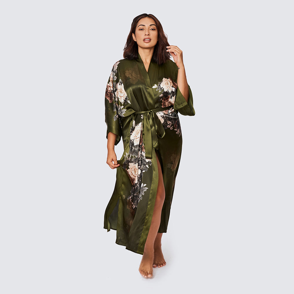 Silk Keina Long Kimono Robe (Plus Size) Silk Keina Long Kimono Robe (Plus Size)