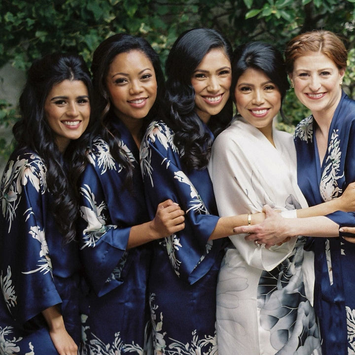 How to Style Your Bridal Party in Silk Kimono Robes