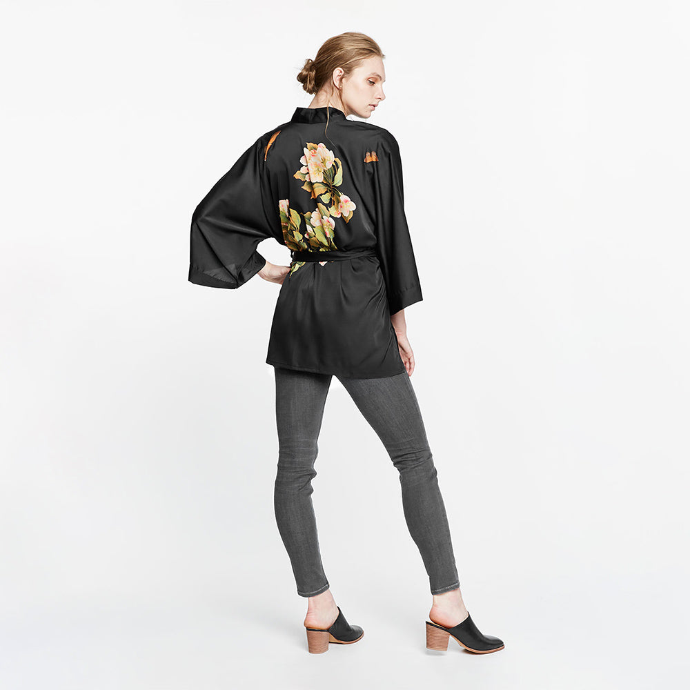 Vivo Pelia Butterfly Kimono - Navy / Peach Print main image 0