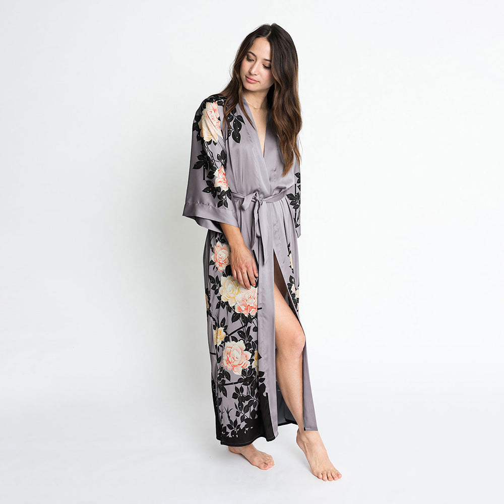 Blush Rose Long Kimono Robe Blush Rose Long Kimono Robe