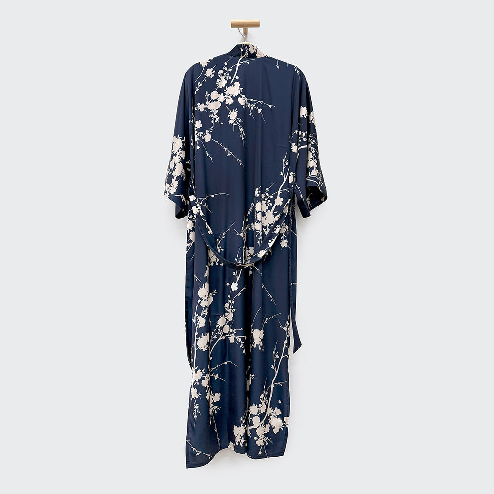 EMI Long Floral Kimono Robe - Charmeuse