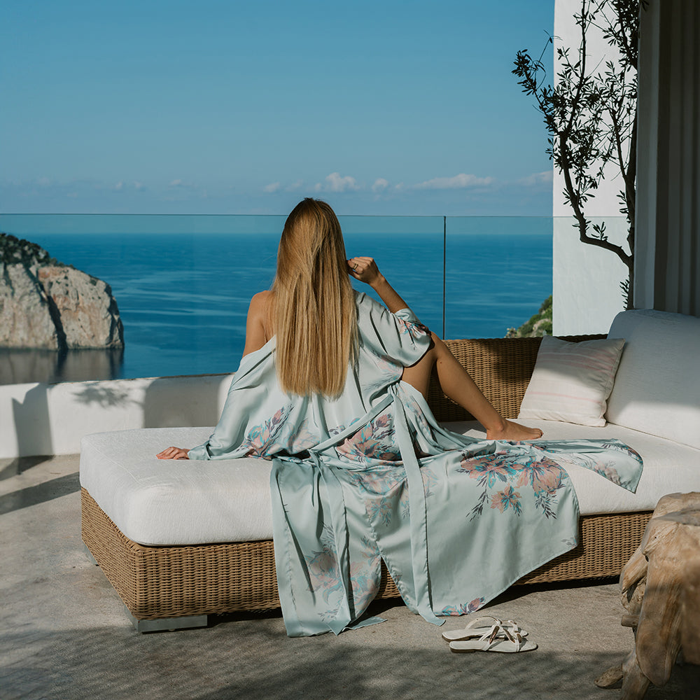 Fura Long Floral Kimono Robe Cover-Up | KIM+ONO