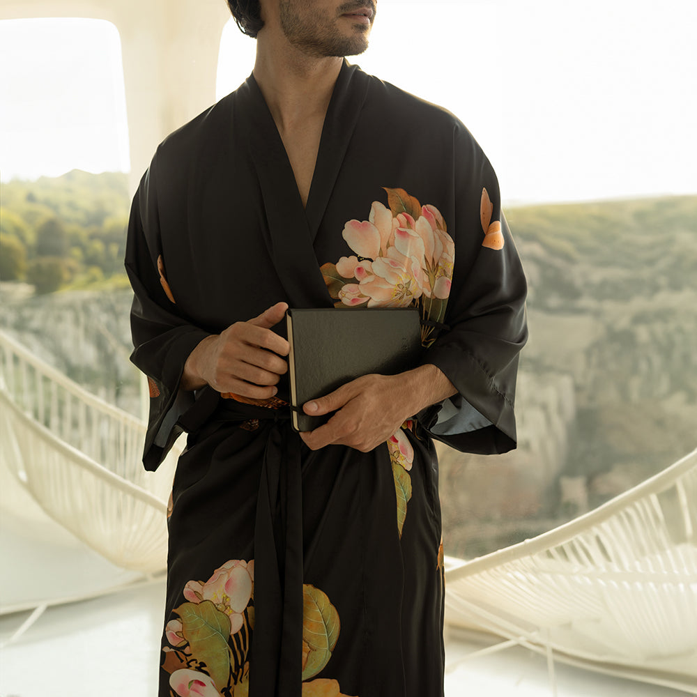 Peony & Butterfly Kimono Robe - Long | KIM+ONO – Kimandono.com