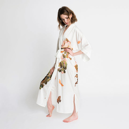 Peony & Butterfly Kimono Robe - Long | KIM+ONO – Kimandono.com