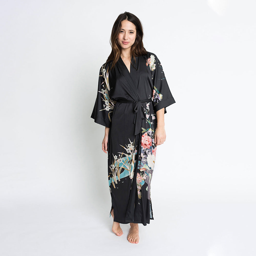 Spring Floral Kimono Robe - Long | KIM+ONO – kimandono.com