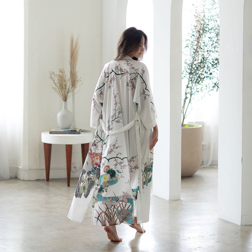 Spring Floral Kimono Robe - Long | KIM+ONO