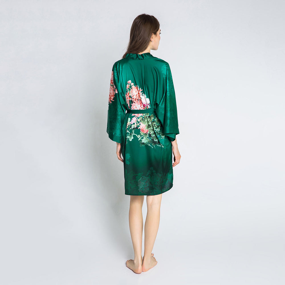 Coral Mirage Floral Long Kimono - Red & Multicolor main image 1