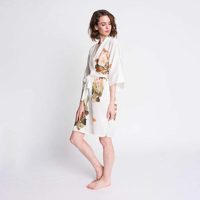 Peony & Butterfly Kimono Robe - Short | KIM+ONO – Kimandono.com