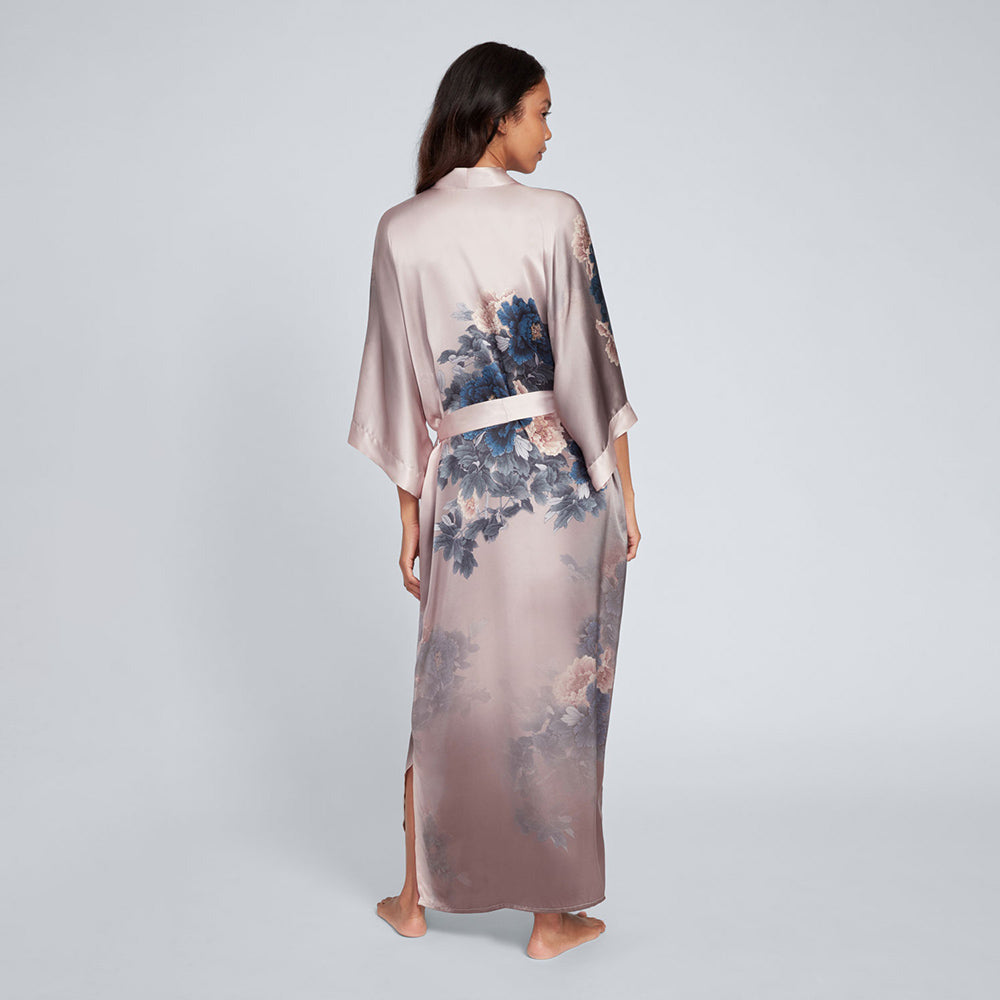 Keina Women's Floral Silk Robe - Long | KIM+ONO – kimandono.com