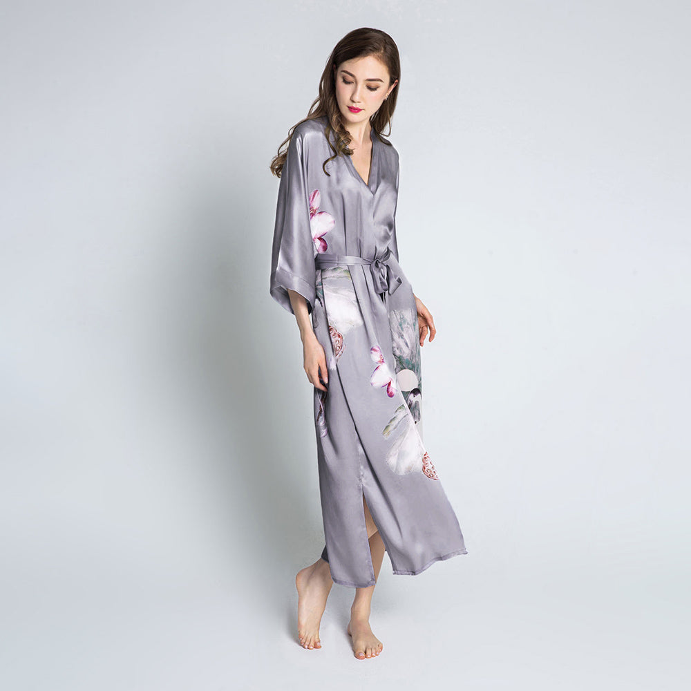 Silk Kuren Long Kimono Robe