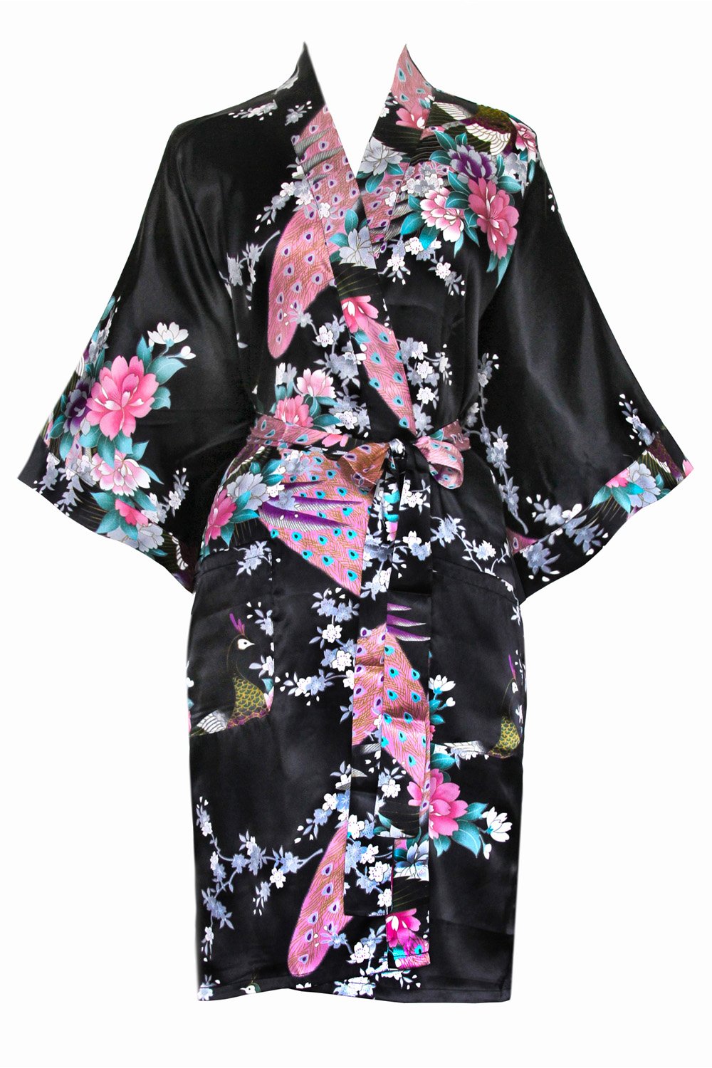 Blossoms & Peacock Kimono Robe - Short | KIM+ONO – kimandono.com