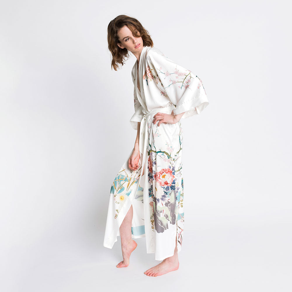 Spring Floral Kimono Robe - Long | KIM+ONO