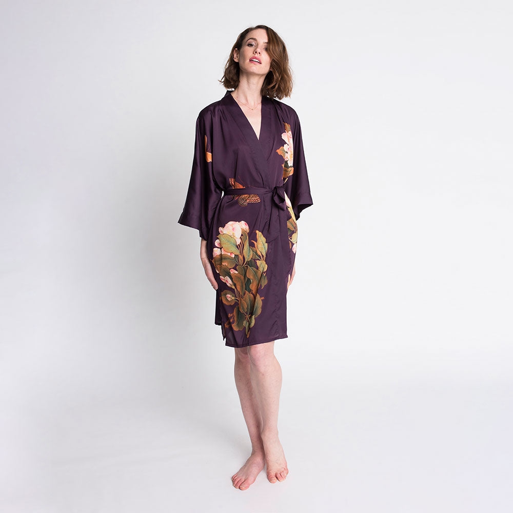 Peony & Butterfly Kimono Robe - Short | KIM+ONO – kimandono.com