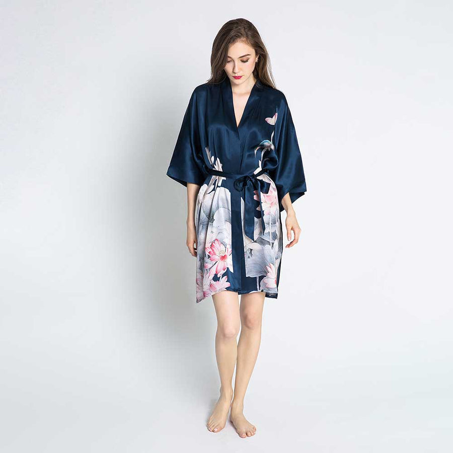 Satin Short Robe Kimono Robe Bride Robe Plain Robe Satin Robes at Rs  399/piece | Kimono Robe in Mumbai | ID: 2851153697812