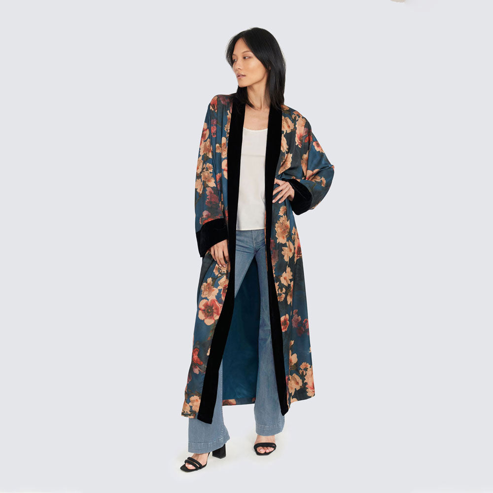 Long Azumi Kimono Wrap | Long Kimono Cover Up | KIM+ONO